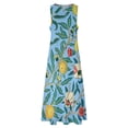 thumbnail image 4 of Fruit Print Dress Green Leaves Kawaii Maxi Dress Street Fashion Casual Long Dresses Womens Sleeveless Custom Big Size Vestidos, 4 of 7