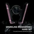 thumbnail image 3 of shiyou-1 PC Bling Car Mobile Phone Holder, Personalized Rhinestone Design Elastic Adjustable Fully Automatic Opening Closing Air Conditioning Outlet Navigation Holder, for Most Car Models (Pink), 3 of 4