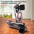 thumbnail image 4 of ELEHOLD Magnetic Case for iPhone 16 Plus, Military Grade Shockproof Rugged Case Built-in Metal Camera Cover with Stand,Rosegold, 4 of 7