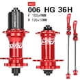 thumbnail image 3 of High-Performance 120-Click MTB Bike Hubs Set, 4 Bearings (Front 2/Rear 4), CNC-Machined Alloy Axle, 8-11 Speed Compatible, 36H Quick Release, Red Color, 100x9mm Front & 135x10mm Rear, Lightweight, 3 of 6