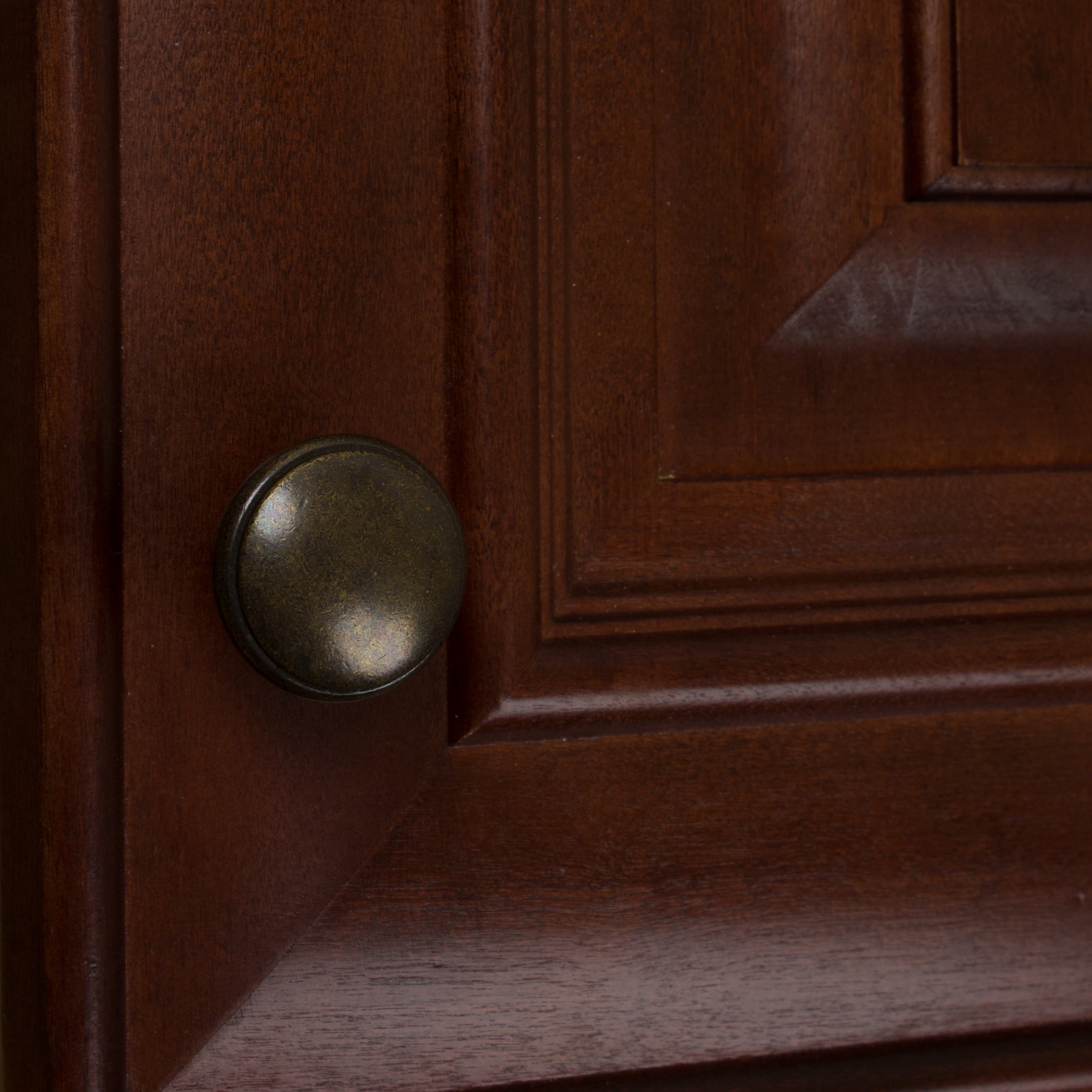 GlideRite 1.125 in. Round Ring Classic Cabinet Knob, Antique Brass