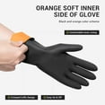 thumbnail image 3 of 3 Pairs Dishwashing Gloves, Reusable Latex Cleaning Gloves for Housework Kitchen Bathroom, Durable Flexible & Anti-slip, Smooth Lining, Easy On & Off, Large, Black, 3 of 4