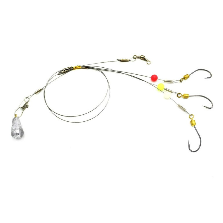 Buy Muzata Fishing Rigs,3 Arms Stainless Steel Fishing Lure Trace Leaders  Wire Tackle with Snaps,Swivel,Red Beads,High-Strength 35KG/90LB  Tested,10PCS Online at desertcartSeychelles