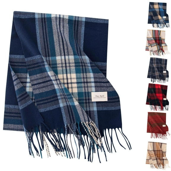 Fall and Winter Christmas Checkered Scarf for Women's Warmth with Tassel Women's Christmas Scarf Unisex Classic Tartan Plaid Winter Scarf Soft Breathable Winter Accessories for Women