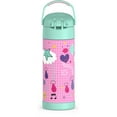 thumbnail image 5 of Thermos Kids Stainless Steel Funtainer Bottle with Straw, Dishwasher Safe, Leak Proof, Sketchbook, 14 oz, 5 of 11