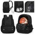 thumbnail image 3 of Yucurem Basketball Backpack with Multi-Pockets, Zipper Sports Bag with Ball and Shoe Compartment, Basketball Accessories Bag for Basketball Players (Black), 3 of 10