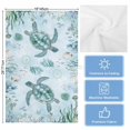 thumbnail image 5 of Coastal Turtle Kitchen Towels Set of 3, Water Absorbent Dish Towel, Beach Nautical Seashells Seaweed Coral Decorative Hand Towels - Quick Drying Cloth for Cooking Baking, 18x28 Inch, 5 of 8