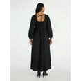 thumbnail image 2 of Time and Tru Women's Tie Back Maxi Dress with 3/4-Length Sleeves, Sizes XS-XXXL, 2 of 4