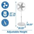 thumbnail image 4 of Air King 9119 Ventilador de pedestal oscilante ajustable de grado comercial, 18 pulgadas, 3 velocidades, 1/20 caballos de fuerza, color blanco, 4 of 5