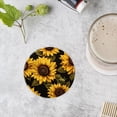 thumbnail image 4 of BaHomeck Drink Coasters Set of 4 with Holder Sunflowers with vibrant yellow petals and dark green leaves Water Absorbent Ceramic Coasters Tabletop Protection,Suitable for Various Cup ,Home Decor, 4 of 4