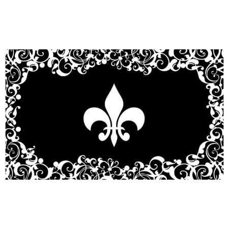 Toland Home Garden Fleur De Lis Doormat Polyester Rubber