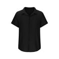 thumbnail image 6 of GuangCheng Mens Textured Short Sleeve Button Down Shirts,Regular Fit,Soft,Breathable,Lightweight,Comfortable,Casual Tees,Black,Size S, 6 of 6