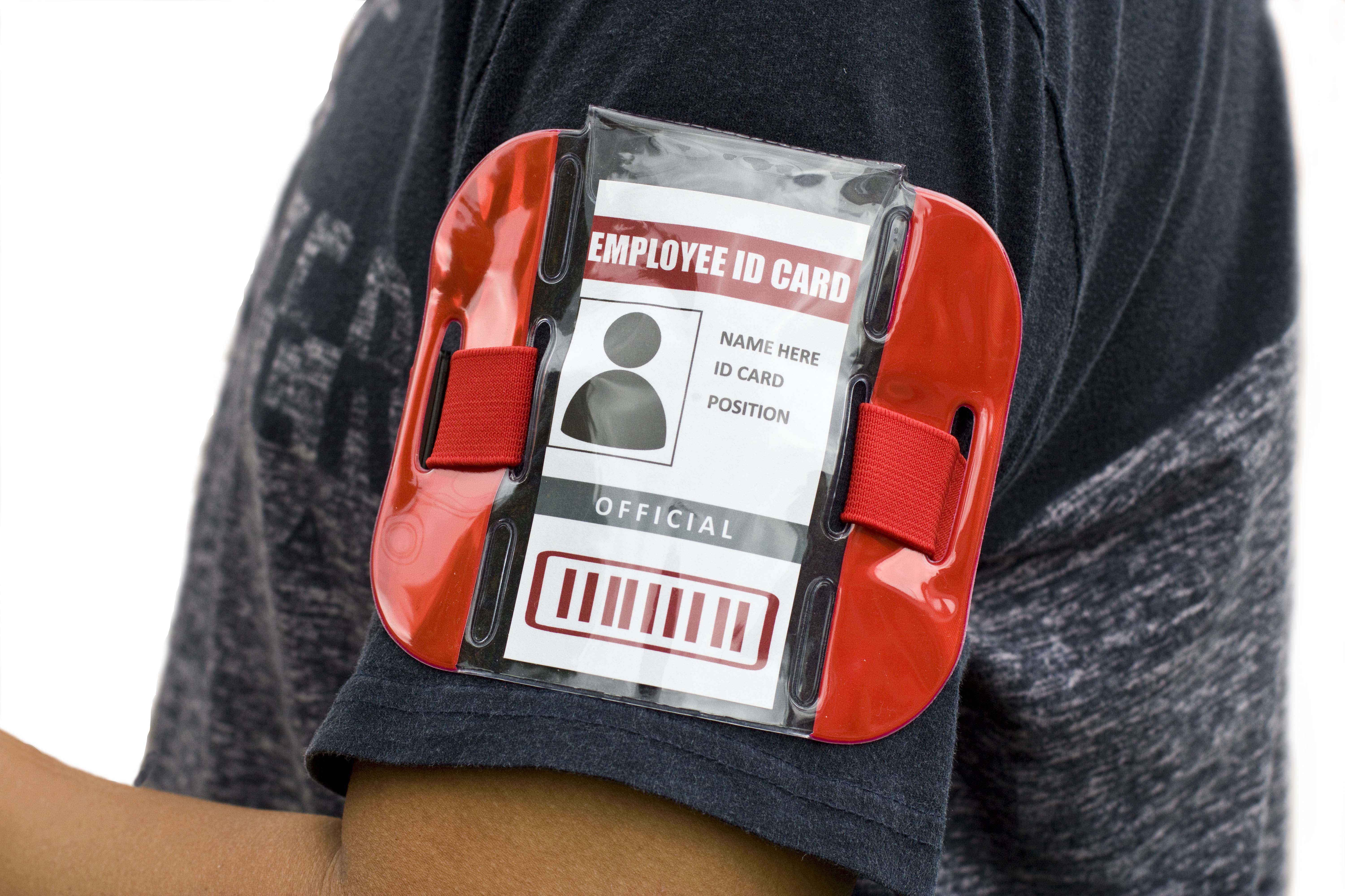 Reflective Red Armband Badge Holder with Adjustable Strap - Pack of 50 pcs