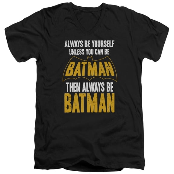Batman Be Batman S/S Adult V-Neck T-Shirt 30/1 T-Shirt Black
