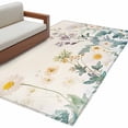 thumbnail image 2 of Watercolor Spring Floral Runner Rug 2.7x5 FT, Non Slip Entryway Carpet, Farmhouse Daisy Green Botanical Washable Soft Floor Carpet Entrance Mat Non-Shedding Throw Rug for Hallway Laundry Room Bedside, 2 of 9