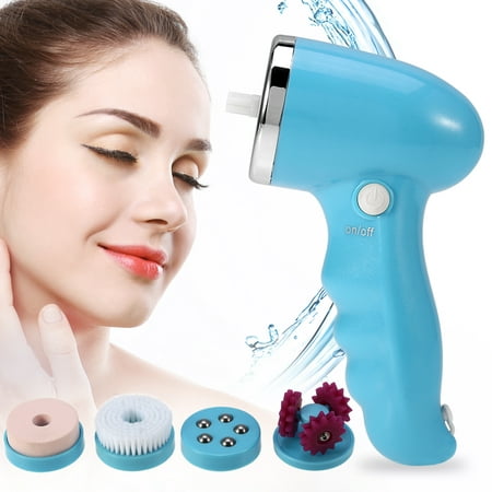 Yosoo 4 In 1 Pore Deep Cleaning Face Cleanser Brush USB Exfoliator Massager Skin Beauty Tool, Electric Face Massager, Electric Face Cleaner (Best Exfoliator For Legs)