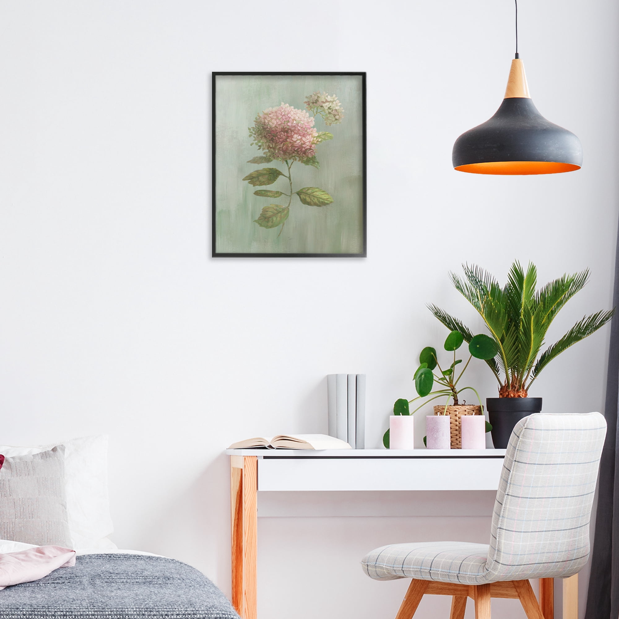 Stupell Industries Vintage Hydrangea Bushel Black Framed Giclee Art, design by Nan