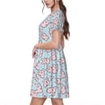thumbnail image 2 of Hirioo Cute Rabbit for Short Sleeve Dress Women's Short Sleeve Dress with Pockets, 2 of 6