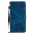 thumbnail image 2 of Leather For iPhone 17 Case Cherry Blossom&Butterfly Embossed Flip Wallet Leather Case with Card Holder Magnetic Closure Shockproof Kickstand Protective Phone Cases Cover,Blue,For iPhone 17, 2 of 8