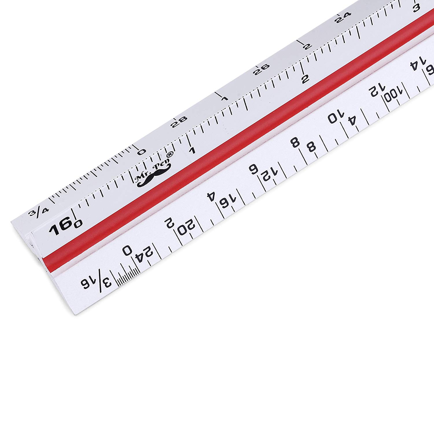 4X 12" Solid Plastic Triangular Triangle Metric Scale Measure Ruler 3 Sides 