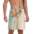 thumbnail image 2 of Pofeuu Starfish On The Sand Beach Print Men's Soft Woven Elastic Waistband Sleep Pajama Short-XX-Large, 2 of 6