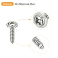 thumbnail image 4 of ST3x14x7mm Phillips Pan Head Self-tapping Screw with Washer, 100pack 304 Stainless Steel Wood Screw (Silver), 4 of 6