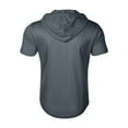 thumbnail image 5 of HaHaHappy Hoodies for Men Quarter Zip Short Sleeve Hoodie Lightweight Sweatshirt Pullover Oversized Muscle Athletic Hooded Tshirts with Pocket Dark Gray XL, 5 of 5