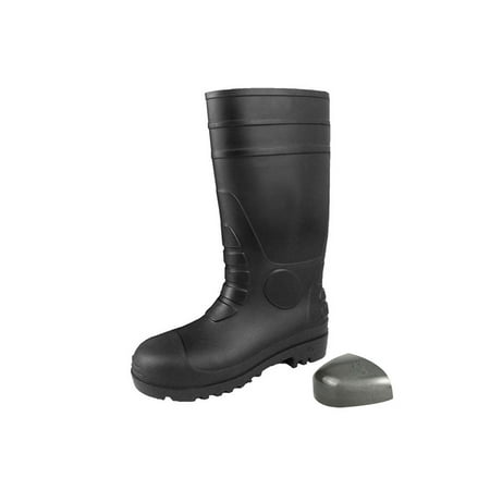 

Difumos Women Safety Shoe Platform Protection Boot Steel Toe Work Shoes Outdoor Anti-collision Rain Boots Slip Resistant Pull On Garden Bootie Black 10.5