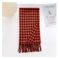 thumbnail image 3 of Womens Plaid Scarf Large Long Blanket Check Wrap Shawl with Tassel, 3 of 8