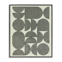 Stupell Industries Striped Arches Pattern Abstract Painting Black Framed Art Print Wall Art, 11 x 14