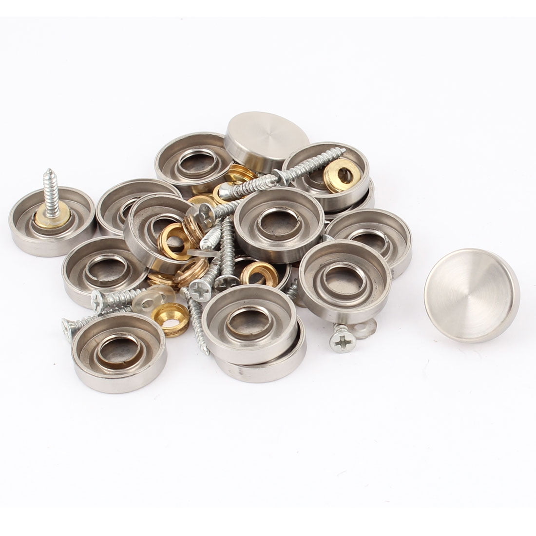 16 Pcs 22mm Dia Metal Screw Cap Decorative Tea Table Mirror Nails