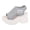 Grey, variant on Rokment Platform Athletic Mesh Walking Nursing Sandals for Women 2026 Comfortable Stretchy Hollow out Open Toe Chunky Wedge High Heels Casual Orthotic Slip on Summer Shoes Black Size 6