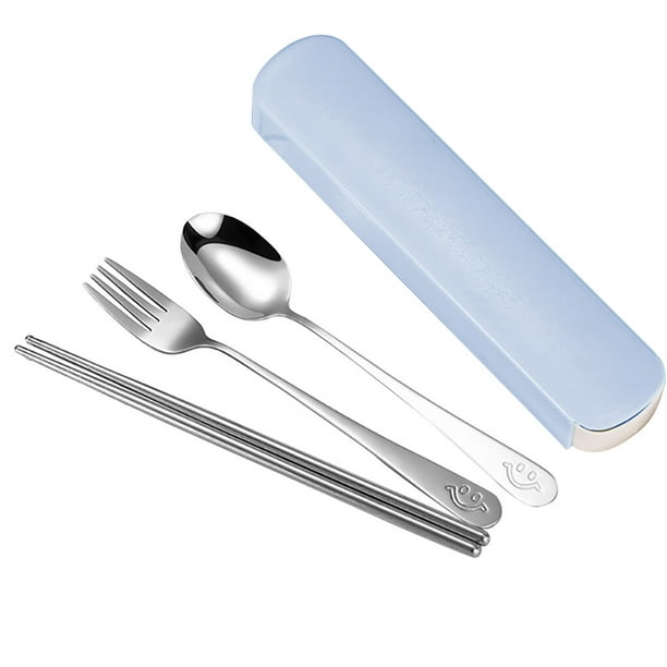 serony Portable Chopsticks Spoon Fork Set Stainless Steel Student