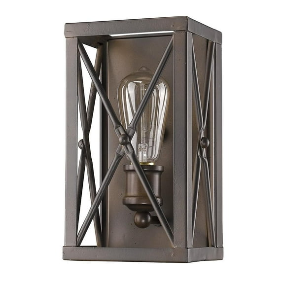 HomeRoots Antique Bronze Metal Geometric Wall Light