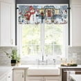 thumbnail image 3 of Christmas Snowman Kitchen Curtains and Valances Set, Farmhouse Xmas Snowflake Tree Rod Pocket Window Valance 18 Inch Window Curtain Panels for Living Room Bedroom Laundry, 27.5x36in, 3 Pieces, 3 of 7