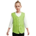 thumbnail image 4 of Aislor Girls Boys Volunteer Vest Solid Color Irregular Hem Waistcoat Volunteers Activity Uniform Fluorescent Green M/11, 4 of 6
