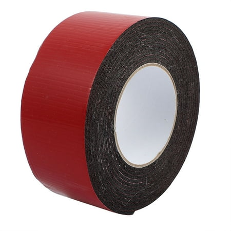 5M 60mm x 3mm Dual-side Adhesive Shockproof Sponge Foam Tape Red Black