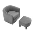 thumbnail image 5 of Modern Barrel Swivel Chair, 360 Degree Swivel Accent Chair, Single Sofa with Ottoman, Corduroy Fabric Armchair, Upholstered Tufted Round Accent For Bedroom, 5 of 7