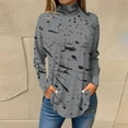 thumbnail image 2 of FAIWAD Plus Size Tops for Women Long Sleeve Round Neck Print Slim Stretch Pullover Tops, 2 of 4