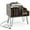 Gray, variant on Spaco Mid-century Record Player Stand with Power Outlet and Vinyl Divider-Rustic Brown, End Table