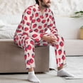 thumbnail image 7 of Lsque Strawberry Pattern Long Sleeve Pajama Set for Men - Soft 2-Piece Sleepwear and Loungewear Set with Pockets, Comfy Nightwear-X-Large, 7 of 7