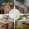 thumbnail image 6 of Pink Orange Blue Short Table Runner 60 Inches Long,Ethnic Middle Century Geometric Art Cotton Linen Table Runners Dresser Scarves,Tabletop Scarf Furniture Cover for Home Dinner Party Decor 13"x60", 6 of 8