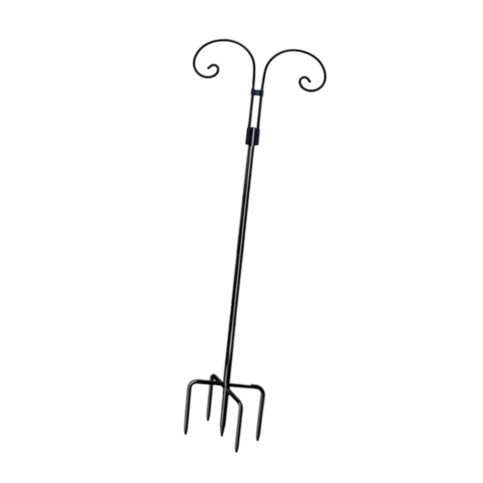 koolsoo Double Shepherds Hook Iron for Hummingbird Feeder Flower Basket Bird Feeders Height 2M