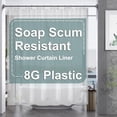 thumbnail image 2 of AmazerBath Cortina de ducha de plástico de 84 pulgadas de largo, 72 x 84, cortina de ducha extra larga con peso transparente, cortinas de baño altas de PEVA resistentes con 3 piedras grandes transpare, 2 of 4