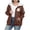 Brown, variant on Women's Plus Size Hooded Sweatshirts Printed Graphic Long Sleeve Fleece Lined Zipper Jacket Coat with Pockets (XL, Wine)