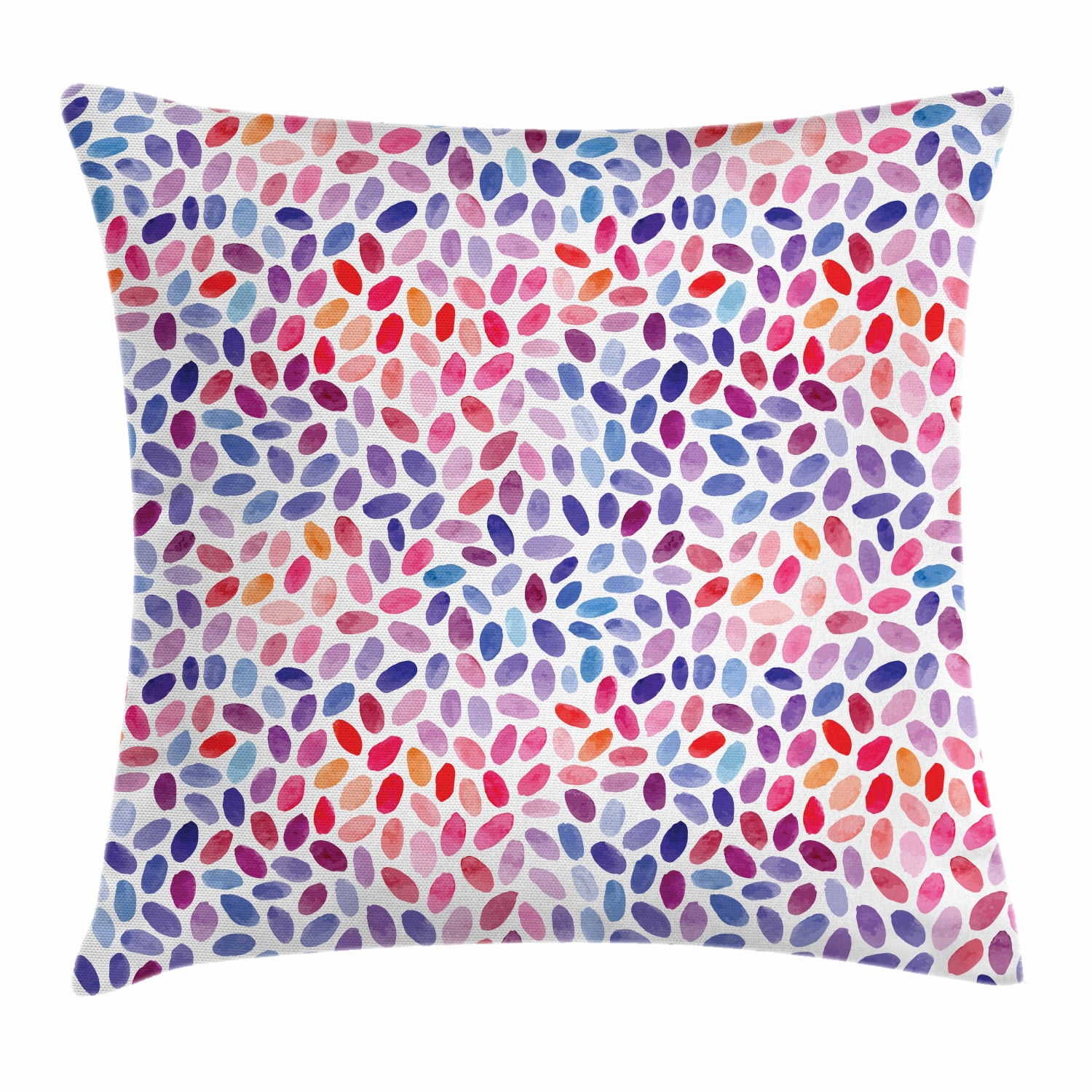 Colorful Throw Pillow Cushion Cover, Abstract Watercolor Style Print