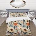 thumbnail image 2 of Designart "Ivory Elegancen Boho Style III" Floral Bedding Covert Set - Cottage Bed Set With 1 Sham, 2 of 5