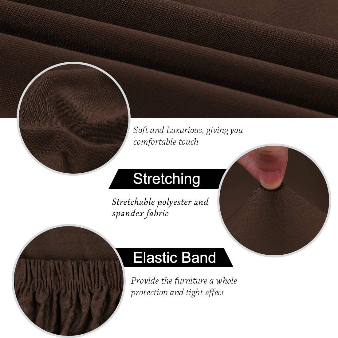 Unique Bargains Washable Stretch Chair Cover Dinning Room Removable Slipcovers Coffee Color