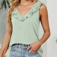 thumbnail image 5 of Njoeus Women's Summer Sleeveless Tank Tops Casual Loose Ruffle V-Neck Tank Shirts Camisole Tops Comfy Tee S-XXL, 5 of 6