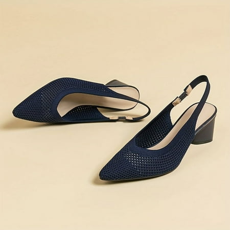 

HOLXI 2024 Women s Buckle Decor Solid Color Kitten Heels Pointed Toe Slip On All Match Office Work Shoes